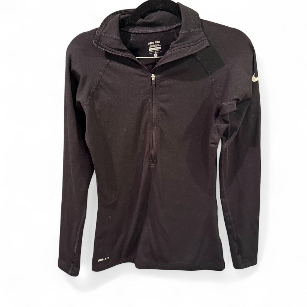 Nike Pro Black Dri-FIT Quarter Zip Athletic Top